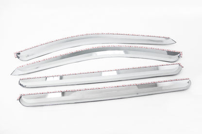 Auto Clover Chrome Wind Deflectors Set for Kia Sorento 2003 - 2009 (4 pieces)