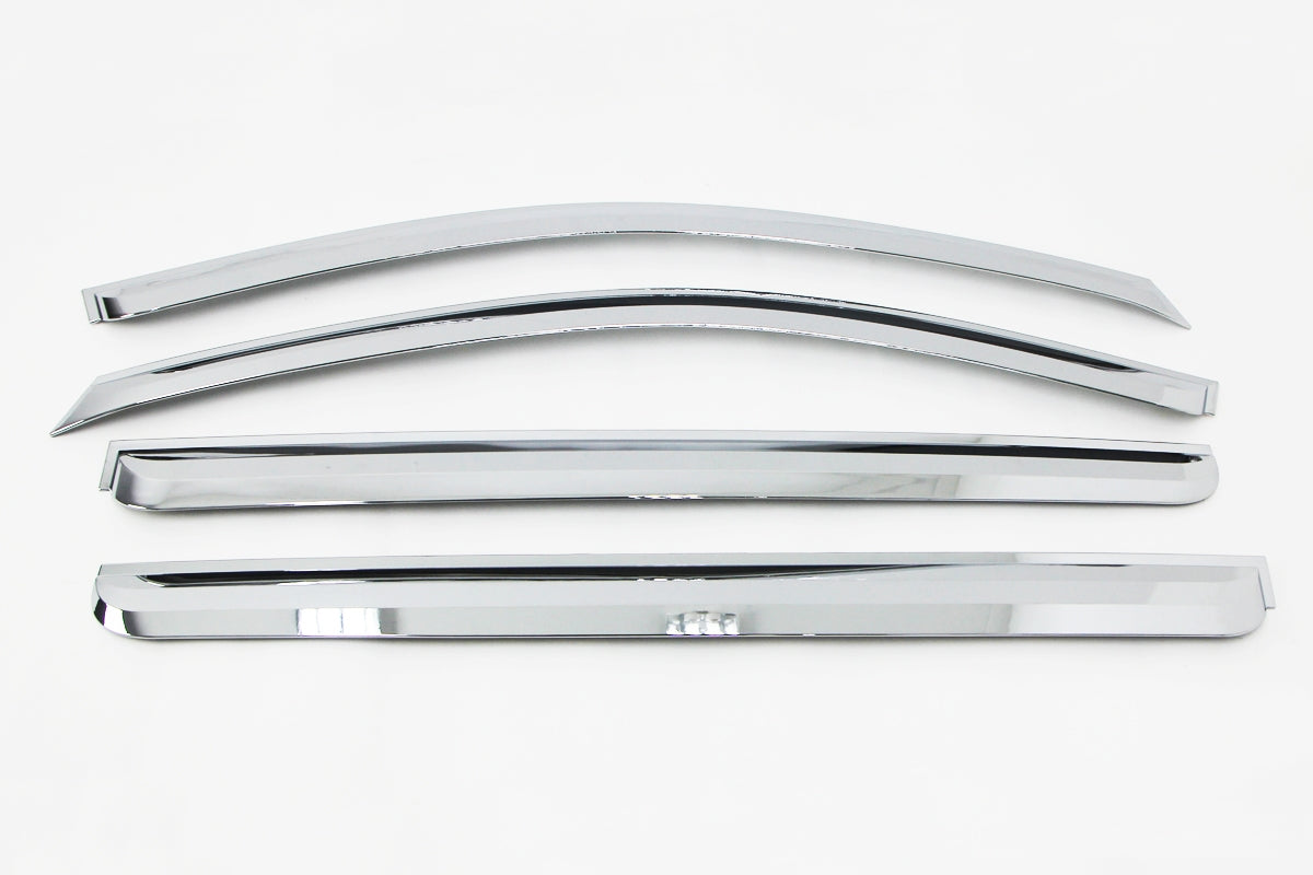 Auto Clover Chrome Wind Deflectors Set for Kia Sorento 2003 - 2009 (4 pieces)