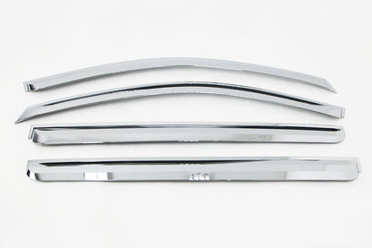 Auto Clover Chrome Wind Deflectors Set for Kia Sorento 2003 - 2009 (4 pieces)