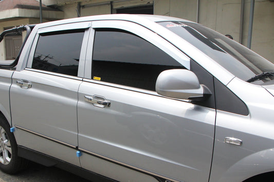 Auto Clover Chrome Wind Deflectors for Ssangyong Korando Sports / Musso 2013-18