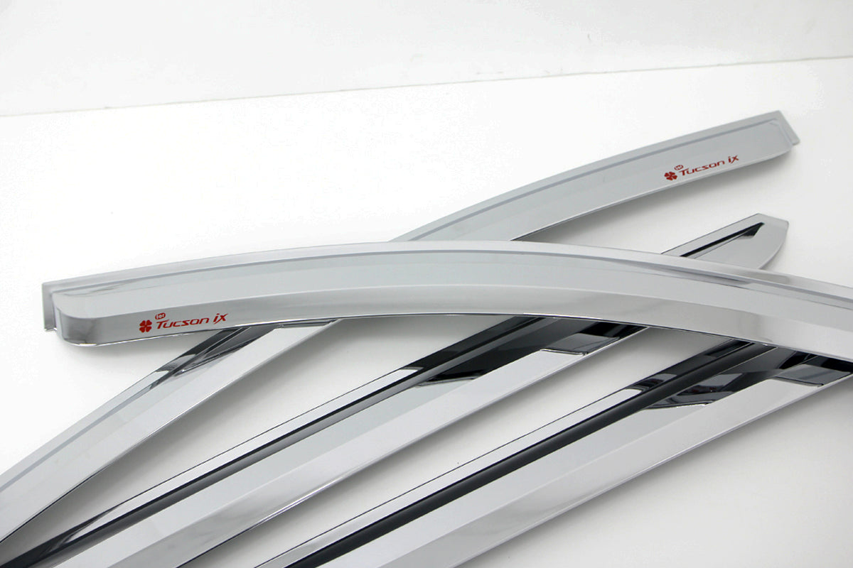 Auto Clover Chrome Wind Deflectors Set for Hyundai IX35 2010 - 2015 (4 pieces)