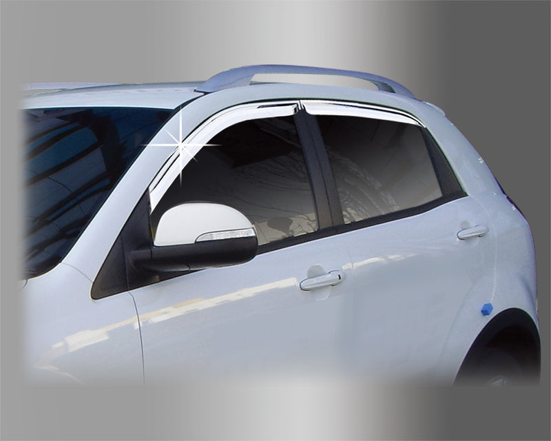 Auto Clover Chrome Wind Deflectors for Ssangyong Korando 2011 - 2019 (4 pieces)