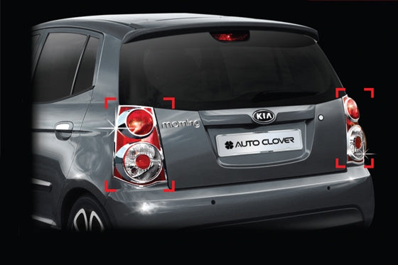 Auto Clover Chrome Tail Light Covers Trim Set for Kia Picanto 2009 - 2011