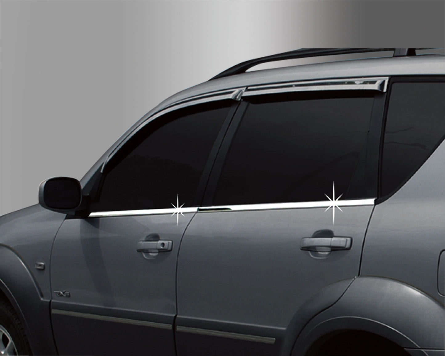 Auto Clover Chrome Side Door Window Frame Trim for SsangYong Rexton 2003 - 2013