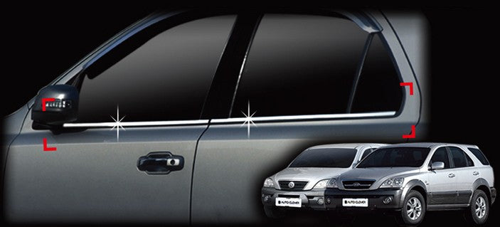 Auto Clover Chrome Side Window Frame Trim Cover Set for Kia Sorento 2003 - 2009