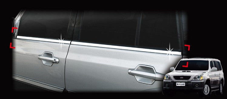 Auto Clover Chrome Side Door Window Frame Trim for Hyundai Terracan 2001 - 2007