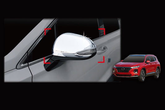 Auto Clover Chrome Wing Mirror Cover Trim Set for Hyundai Santa Fe 2019 - 2023