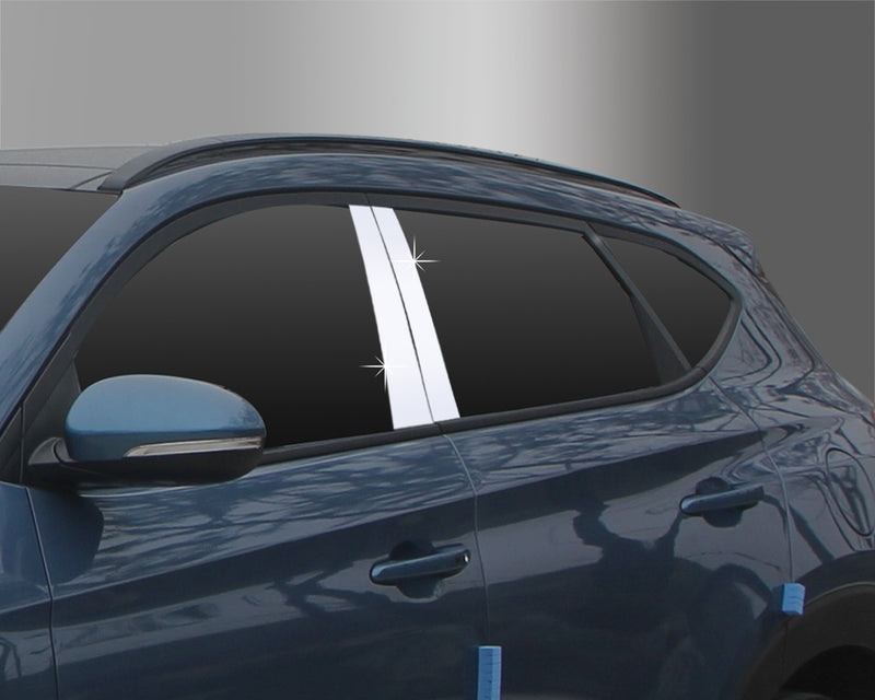 Auto Clover PVC Chrome B Pillar Sticker Trim Set for Hyundai Tucson 2015 - 2020