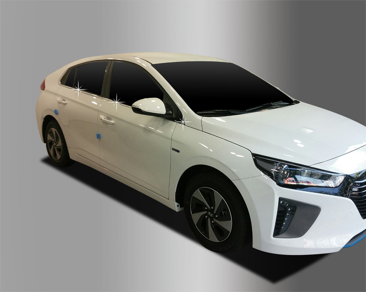 Auto Clover Chrome Side Window Rubber Cover Trim Set for Hyundai Ioniq 2016+