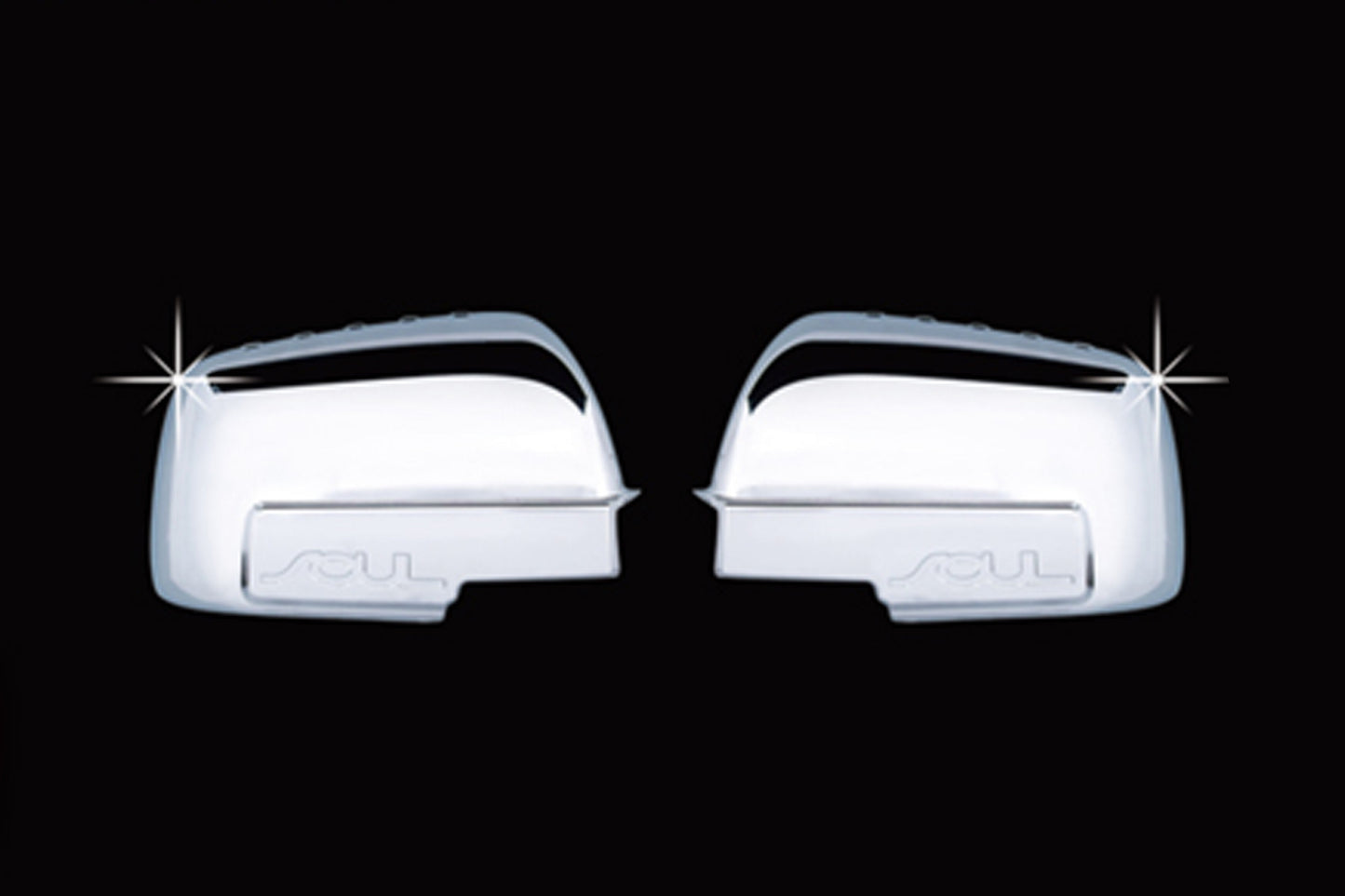 Auto Clover Chrome Wing Mirror Trim Set for Kia Soul 2009 - 2013