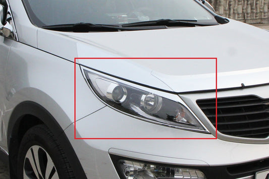 Auto Clover Chrome Headlight Surround Trim Set for Kia Sportage 2010 - 2015