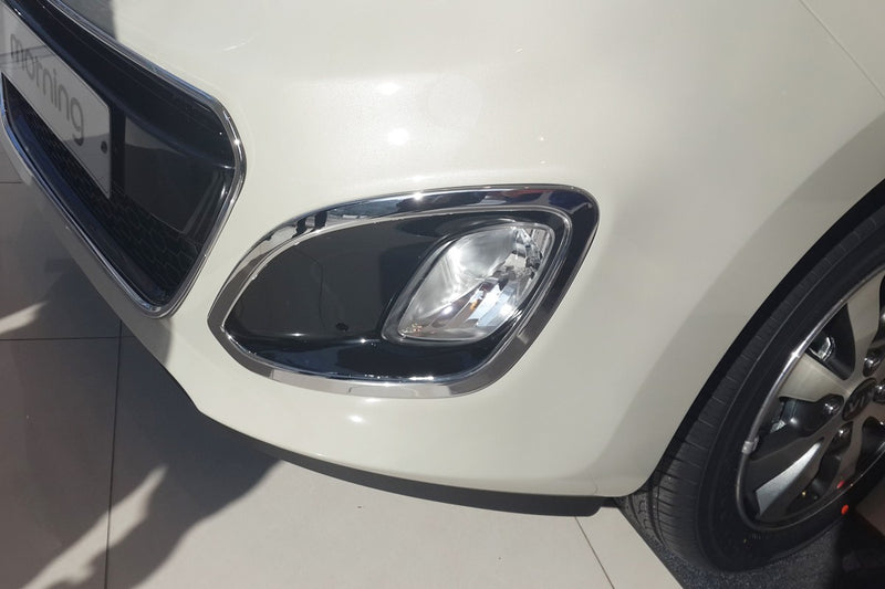 Auto Clover Chrome Front and Rear Fog Light Trim Set for Kia Picanto 2012 - 2014