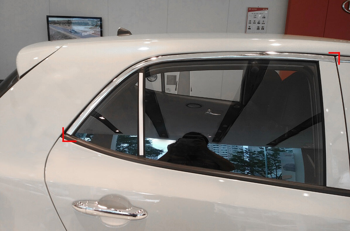 Auto Clover Chrome Side Door Top Frame Window Trim Set for Kia Picanto 2017+