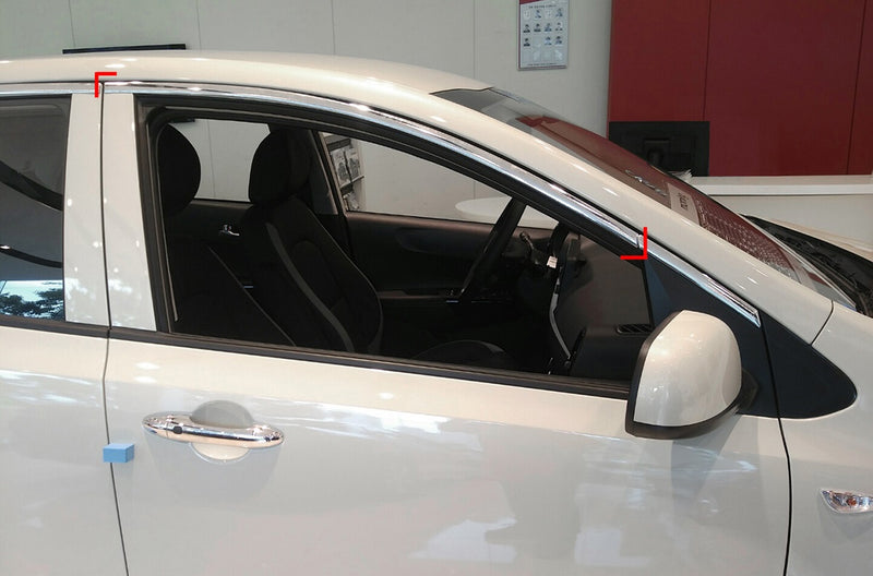 Auto Clover Chrome Side Door Top Frame Window Trim Set for Kia Picanto 2017+