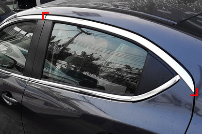 Auto Clover Chrome Side Window Top Frame Trim Cover Set for Mazda 2 2014+