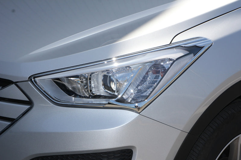 Auto Clover Chrome Head Light Surround Trim Set for Hyundai Santa Fe 2013 - 2018