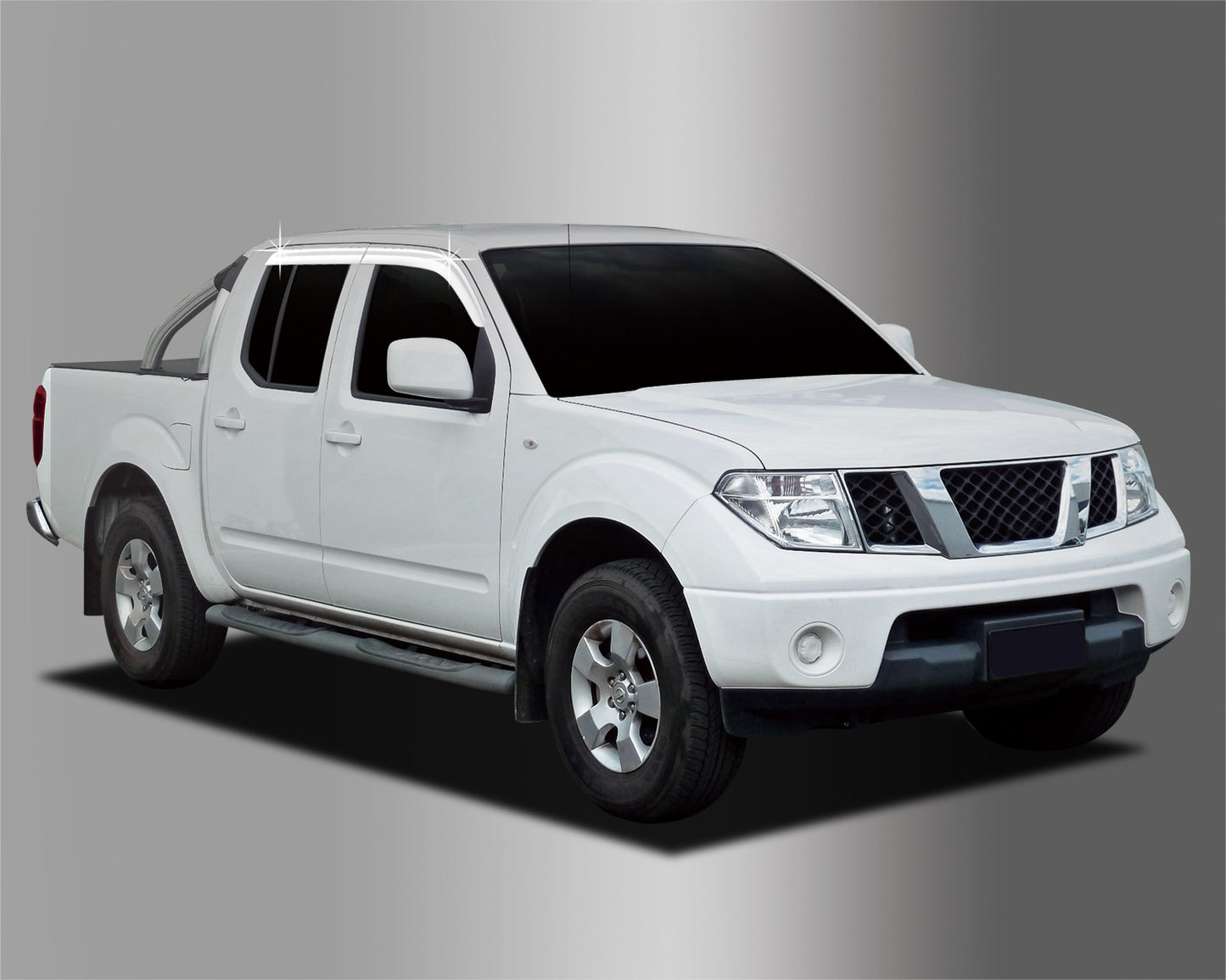 Auto Clover Chrome Wind Deflectors for Nissan Navara D40 2005 - 2015 (4 pieces)