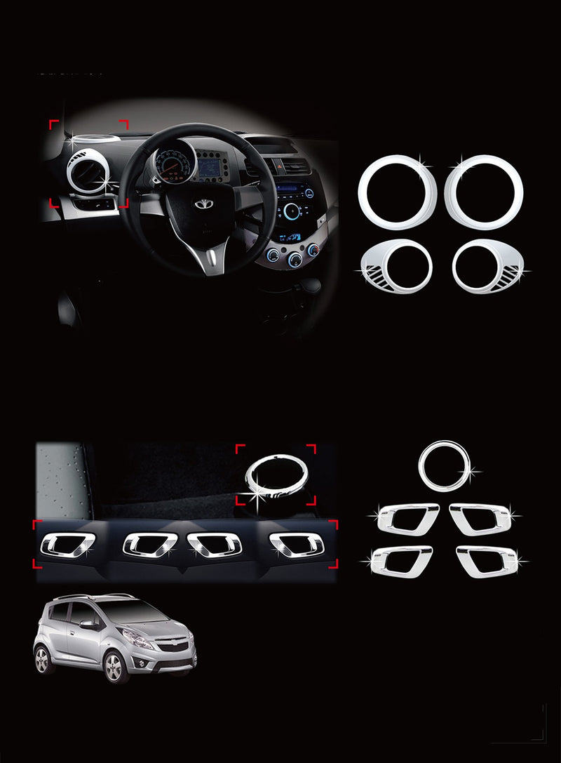 Auto Clover Chrome Interior Styling Set for Chevrolet Spark 2013 - 2015