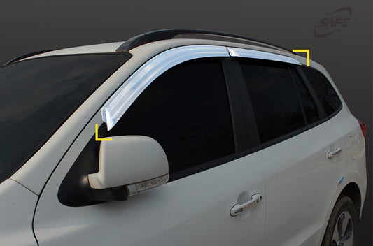 Auto Clover Chrome Wind Deflectors Set for Hyundai Santa Fe 2007 - 2012