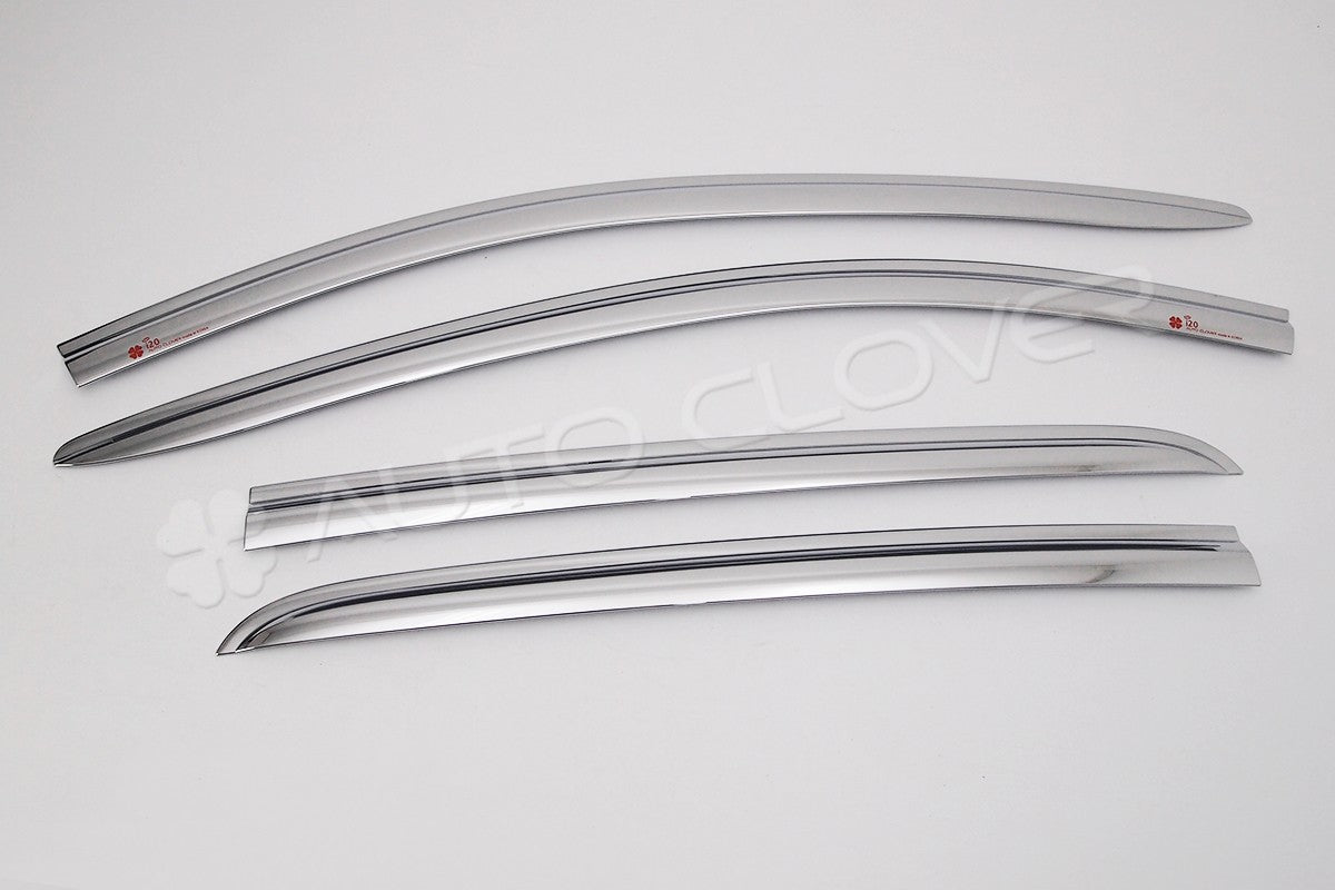 Auto Clover Chrome Wind Deflectors Set for Hyundai i20 2008 - 2014  (4 pieces)
