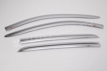 Auto Clover Chrome Wind Deflectors Set for Hyundai i20 2008 - 2014  (4 pieces)