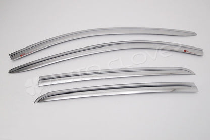 Auto Clover Chrome Wind Deflectors Set for Hyundai i20 2008 - 2014  (4 pieces)