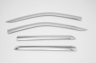 Auto Clover Chrome Wind Deflectors Set for Renault Alaskan Double Cab (4 pieces)