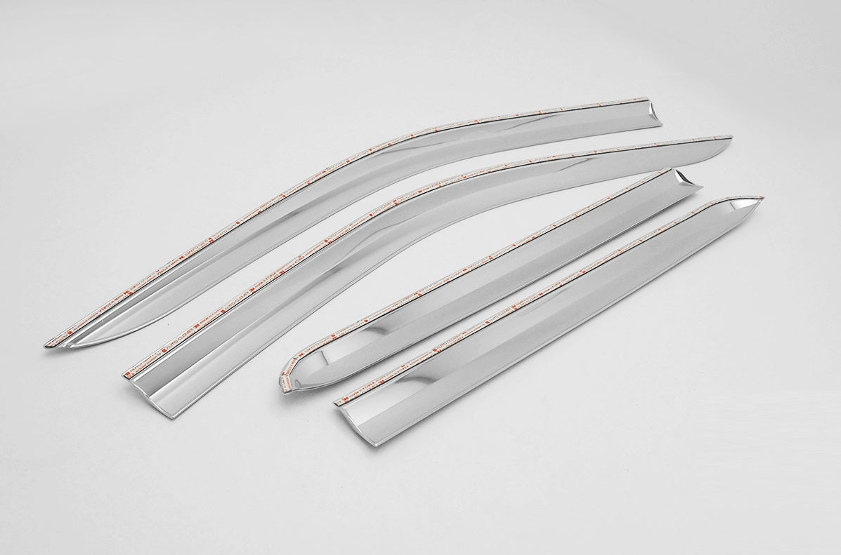 Auto Clover Chrome Wind Deflectors for Mercedes X-Class Double Cab (4 pieces)