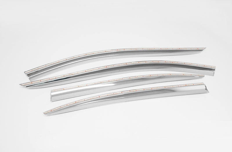 Auto Clover Chrome Wind Deflectors Set for Mazda 3 2014 - 2018 (4 pieces)