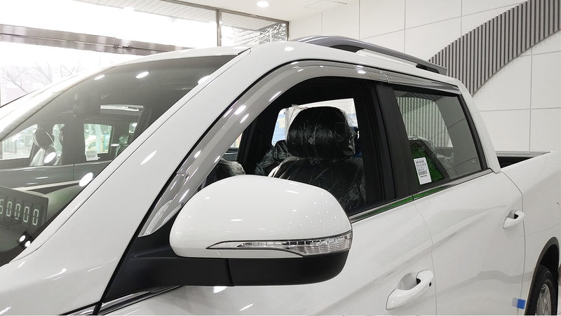 Auto Clover Chrome Wind Deflectors Set for Ssangyong Musso 2019+ (4 pieces)