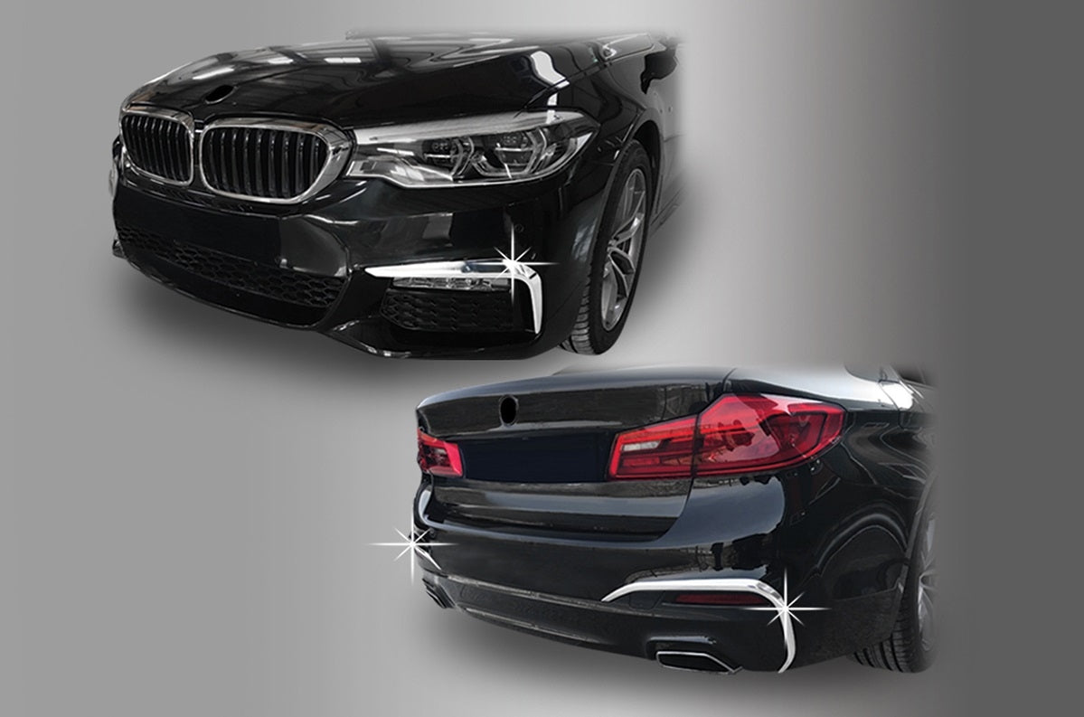 Auto Clover Chrome Front and Rear Bumper Trim for BMW 5 Series G30 2017 - 2023