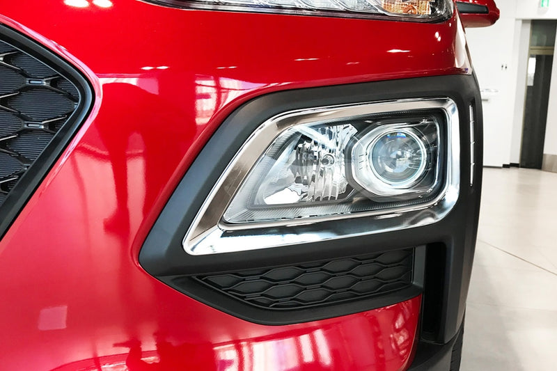 Auto Clover Chrome Front and Rear Fog Light Trim for Hyundai Kona 2017 - 2020