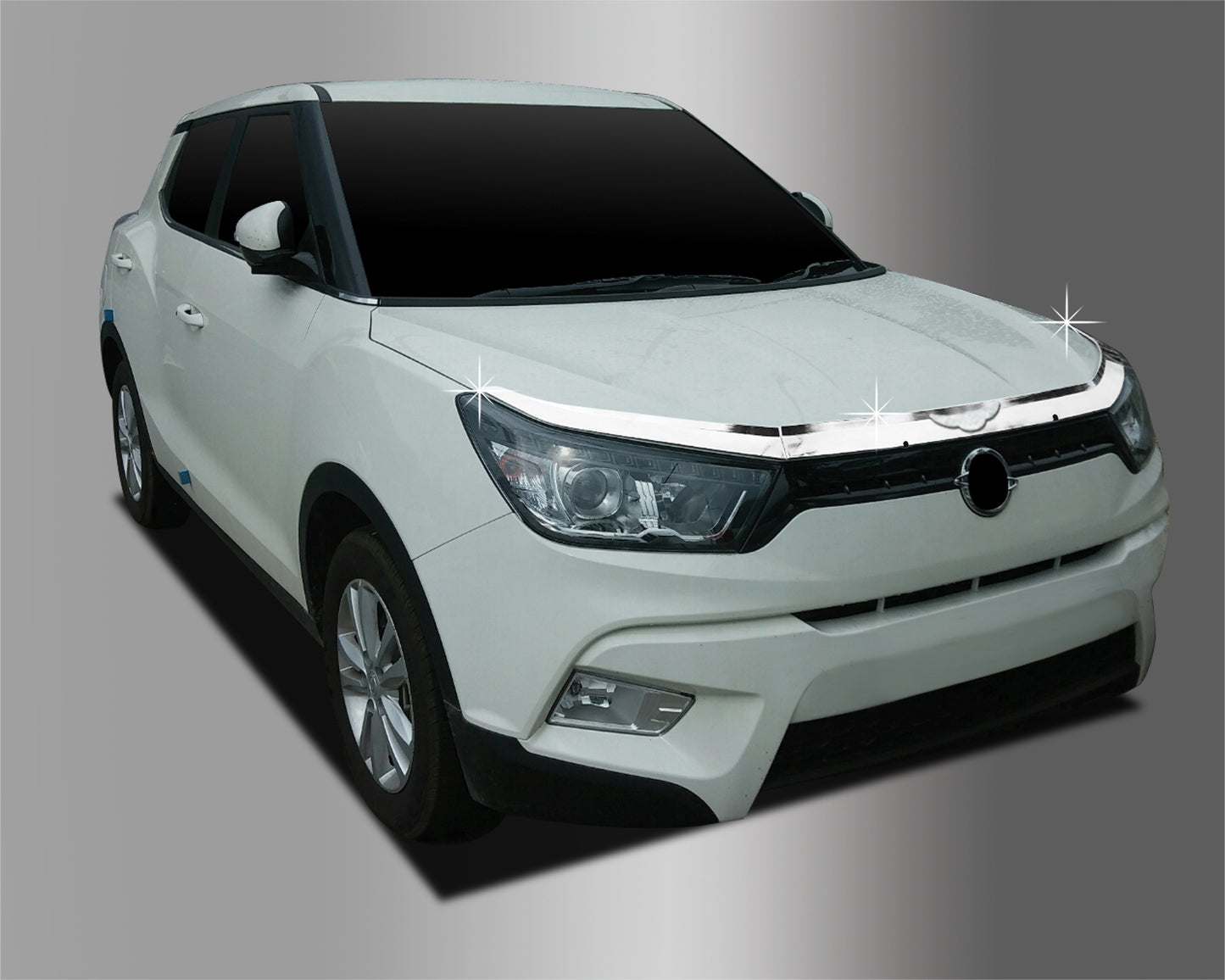 Auto Clover Chrome Bonnet Guard Protector Set for Ssangyong Tivoli 2014 - 2019