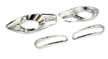 Auto Clover Chrome Front & Rear Fog Light Cover for Hyundai Santa Fe 2010 - 2012