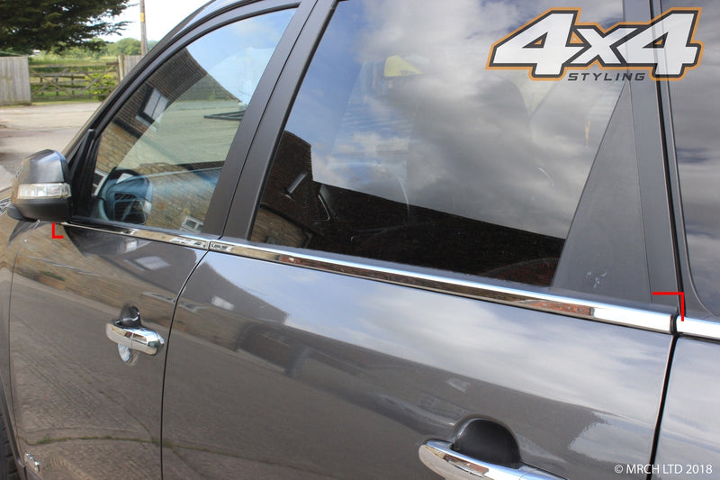 Auto Clover Chrome Side Window Rubber Cover Trim Set for Kia Sorento 2010 - 2014