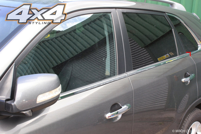 Auto Clover Chrome Side Window Rubber Cover Trim Set for Kia Sorento 2010 - 2014