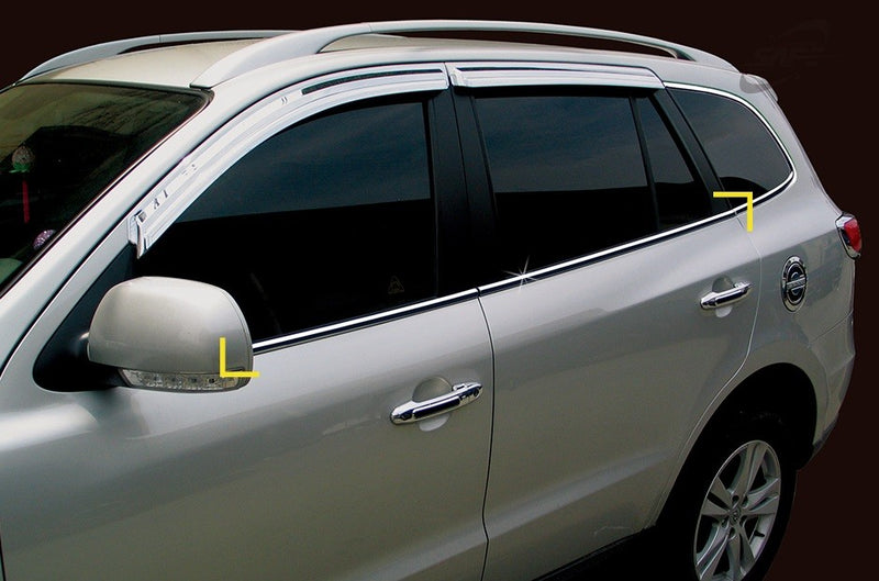 Auto Clover Chrome Side Window Frame Trim Cover for Hyundai Santa Fe 2007 - 2012