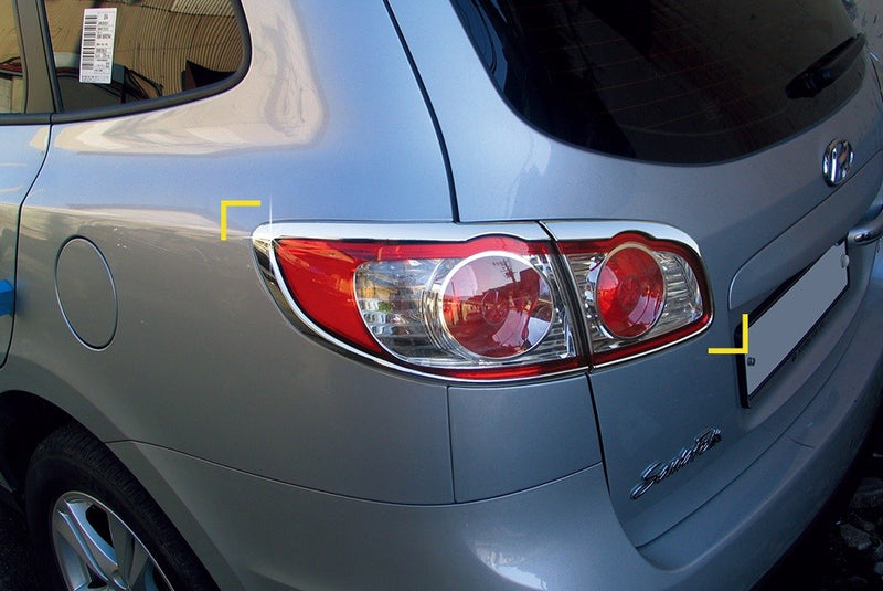 Auto Clover Chrome Tail Light Covers Trim Set for Hyundai Santa Fe 2010 - 2012