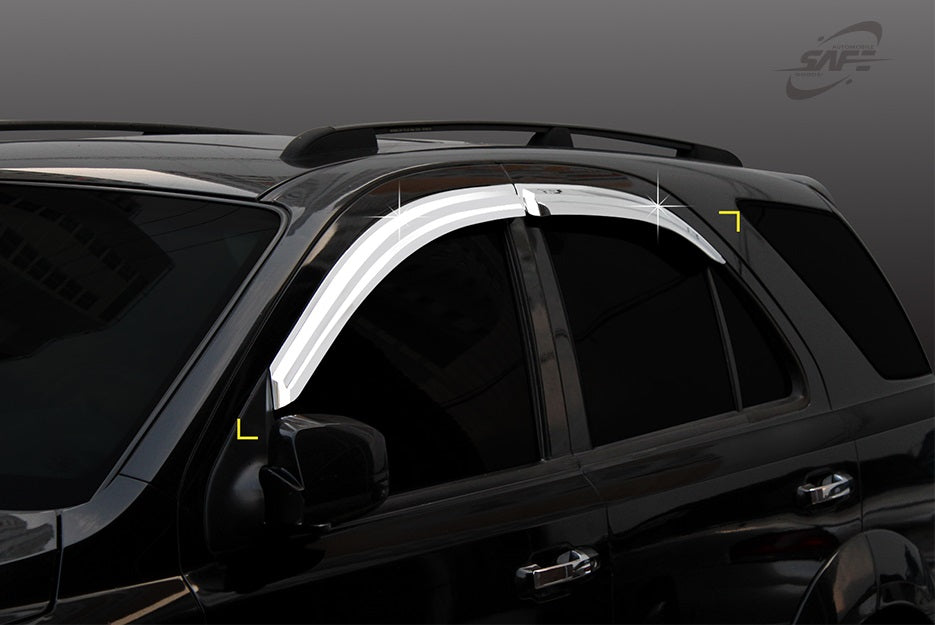 Auto Clover Chrome Wind Deflectors Set for Kia Sorento 2003 - 2009 (4 pieces)